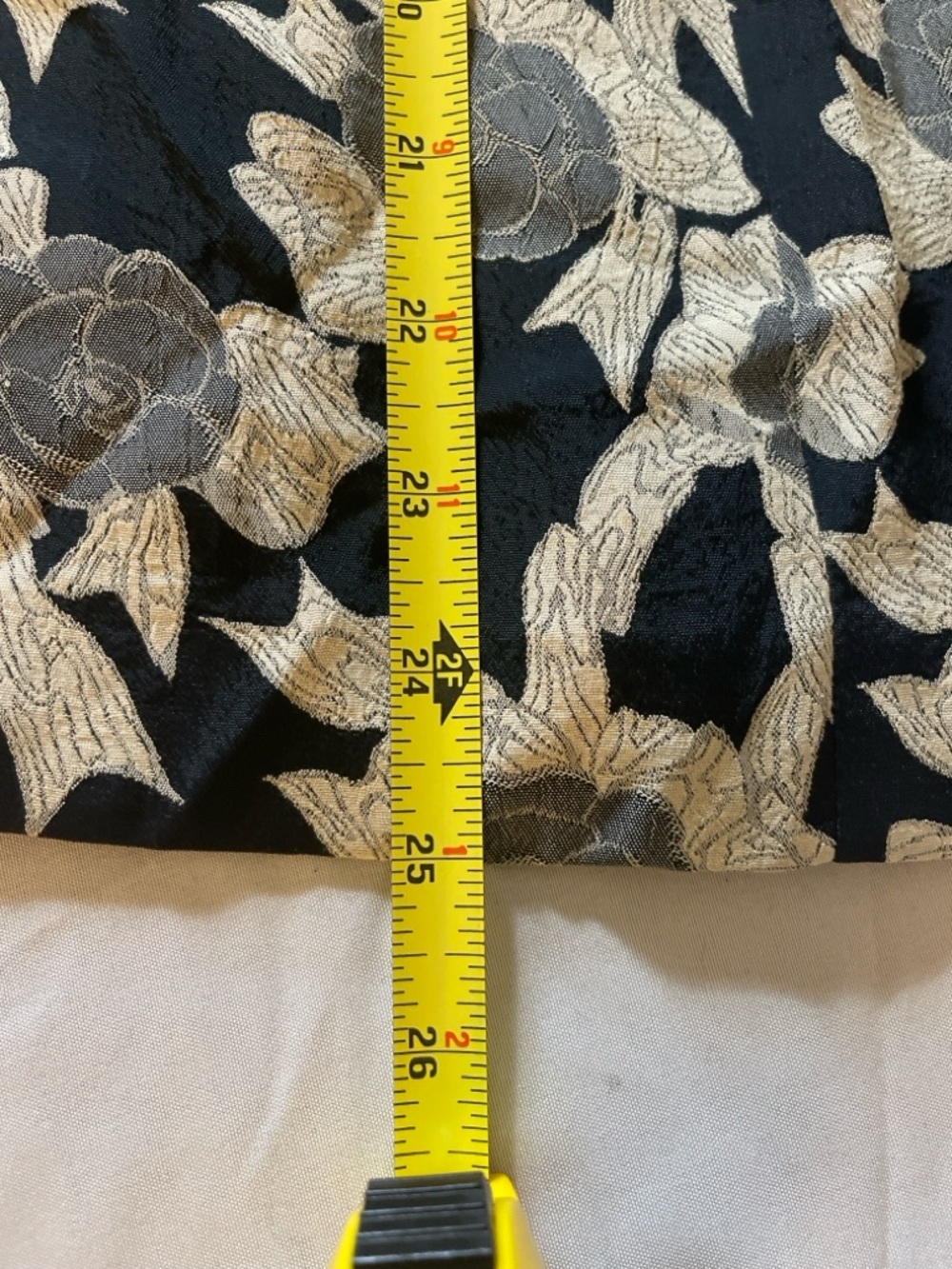 Ann Taylor Floral A-Line Skirt Size 12 Black Cream Fully Lined Career Classic - Picture 14 of 14